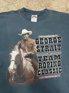 Vintage 1999 George Strait Team Roping Classic T-Shirt XL Tultex 2 Sided Rare - Bild 1 von 6