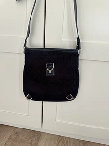 Gucci GG Messenger Bag Medium Black Canvas/Leather - Picture 1 of 8