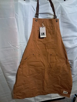 Brown Duck Canvas Heavy Duty Work Apron Woodworking BBQ Chef Carpenter Bib - Image 1 of 4