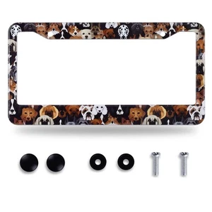 Dog License Plate Frame Cute Different Breeds Dogs Animal License Plate Holde... - Picture 1 of 7