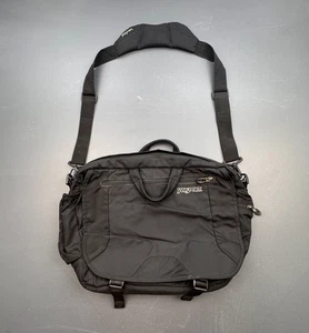 JanSport Messenger Laptop Bag Black Padded Shoulder Strap Travel Work School - Picture 1 of 12
