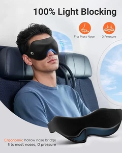 Sleep Eye Mask for Side Sleeper Men Women 3 Pack: 100% Blackout 3D Sleeping Mask - Picture 1 of 9