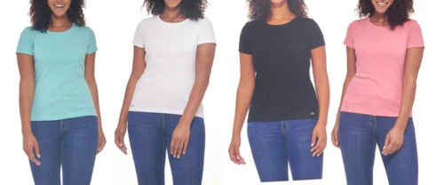 Camiseta para mujer DKNY manga corta 100 % algodón cuello redondo Foto 1 de 1