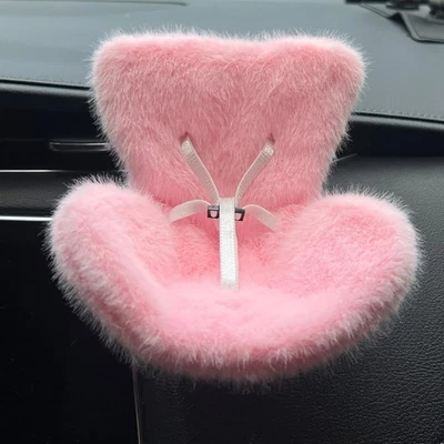 Asiento de coche para muñeca para Lububu Safety tener un asiento rosa peludo sofá coche respiraderos clip Foto 1 de 4