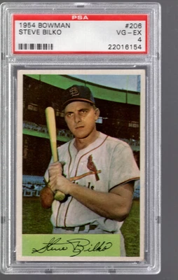 SLA420- 1954 Bowman #206 Steve Bilko - PSA VgEx (4) - Image 1 of 2