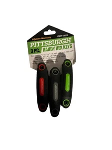 Pittsburgh 3 Pc Handy Hex Key Sets Hex Keys Star Bits 60822 25 Total Keys New - Picture 1 of 2