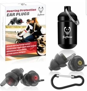 Motorcycle Ear Plugs 2 Pairs, Wind Noise Reduction & Premium Hearing Protection - Picture 1 of 6