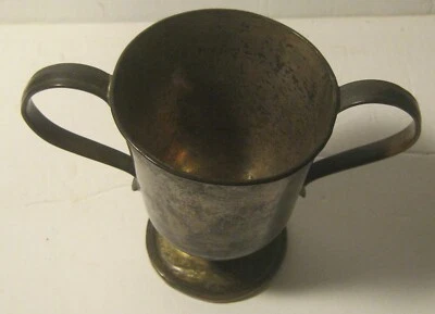 19th Century LOVING CUP Silverplated COPPER over WOODEN Base Very Interesting!! - Image 1 of 4