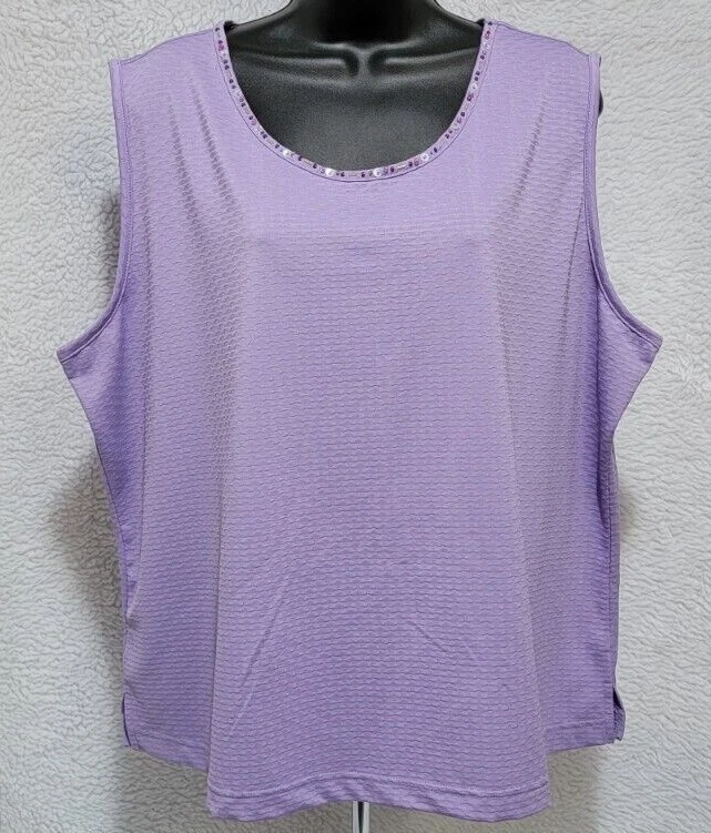 Blusa camisa top Koret para mujer talla 1X púrpura Foto 1 de 4