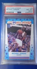 Michael Jordan 1989 Fleer Sticker Card PSA 8 OC NBA Basketball GOAT