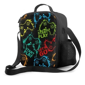 Colorful Game Joystick Insulated Lunch Bag Reusable Tote Bag Lunch Box Food C... - Picture 1 of 6