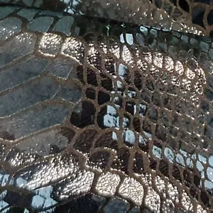 5 Meter folierte Stoff mit Schlangen Druck in dunkelblau Snake Motiv Wildleder - Picture 1 of 9