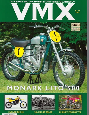 VMX #34 Vtg Motocross Dirt Bike Monark Lito 500 Suzuki RM500 Cheney MX GP Tales⭐ - Image 1 of 3