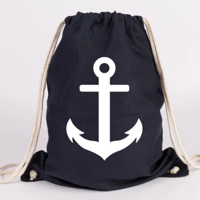 JUNIWORDS Turnbeutel Motiv "Anker" ver. Farben Geschenk Geburtstag Tasche
