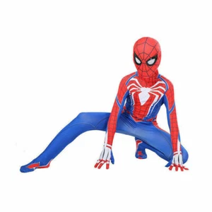 Adult Kids PS4 Spiderman Costume Insomniac Games Version Boy Cosplay Zentai Suit - Picture 1 of 11