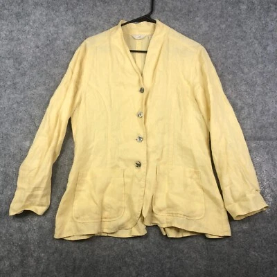 J Jill Cardigan Jacket  Women's Size Small 4 Button Up Yellow Linen Casual - Image 1 of 4