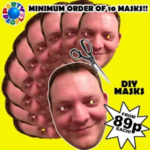 PERSONALISED CUSTOM FACE MASKS KIT - SEND A PIC & WE SUPPLY MASKS TO DIY AT HOME - Picture 1 of 7