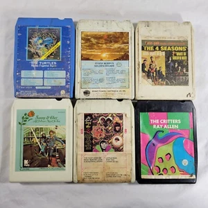 Oldies 8-Track Tapes Lot Of 6 Turtles Sonny Cher 4 Seasons VTG 60s 70s 8 Tracks - Picture 1 of 21