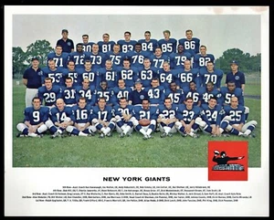  orig. 1962 Tang NFL Football Team Photo NEW YORK GIANTS Frank Gifford, Sam Huff - Picture 1 of 2