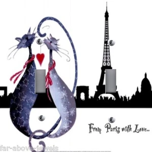 Light Switch Plate Switchplate & Outlet Covers ~ PARIS EIFFEL TOWER CATS LOVE - Picture 1 of 26