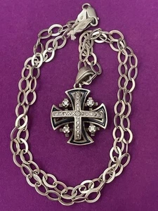 Sterling Silver 925 Jerusalem Cross Necklace With Pendant 14,5 g - Picture 1 of 14