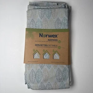 NEW Norwex Set of 4 Napkins Leaf Pattern with BACLOCK 17” X 12.5” Recycled Gray - Picture 1 of 5