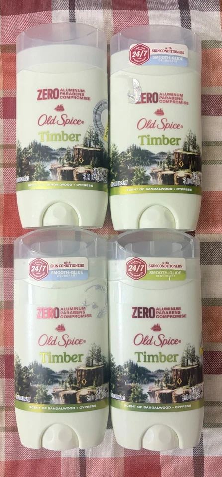 4 Old Spice Timber Sandalwood Cypress Aluminum Free Deodorant 3oz/85 g New - Image 1 of 1