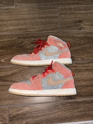 Nike Air Jordan 1 Retro Youth Mid Denim Red Sneaker Kids DM4383-600 Size 2 - Image 1 of 4