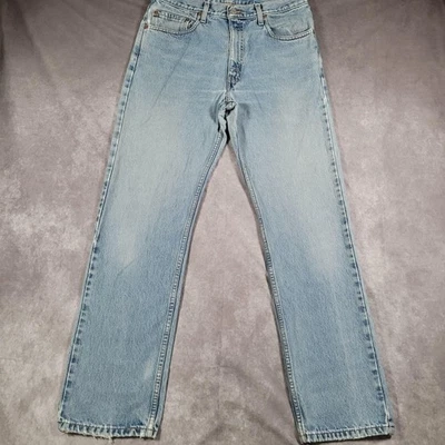 Vintage Levis 505 Jeans Mens 30x32 Blue Light Wash Regular Straight 33x32 Tag - Image 1 of 4