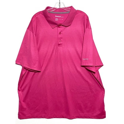 Camisa Polo Reebok Golf Rosa Caliente Para Hombres 2XL Golf Informal Atletismo Preppy Atlética Foto 1 de 4