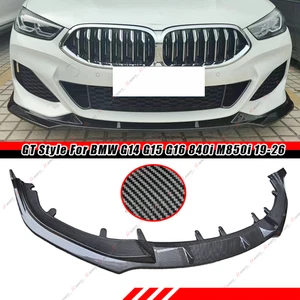 GT Style Carbon Painted Front Bumper Lip For BMW G14 G15 G16 840i M850i 19-26 - Picture 1 of 13