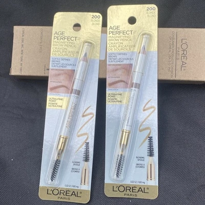 Pack of 2 L'Oreal Paris Age Perfect Magnifying Brow Pencil , Blonde 200 - Image 1 of 3