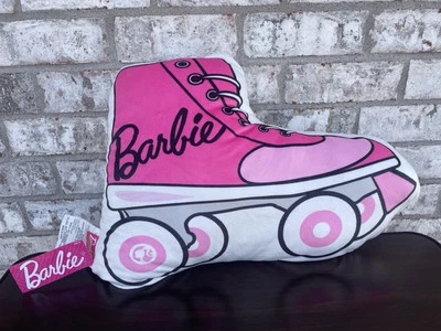 Barbie Almohada Patín Rosa y Blanco Con Etiquetas Foto 1 de 4