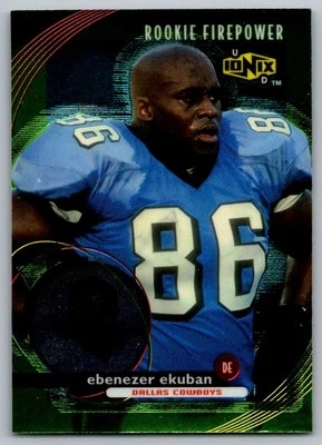 1999 UD Ionix Ebenezer Ekuban Rookie Dallas Cowboys #80 - Image 1 of 2