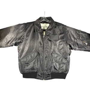 Giubbotto Bomber Uomo CWU-45/P Intermedio Volantino Militare Nero Taglia Large USAF - Foto 1 di 9
