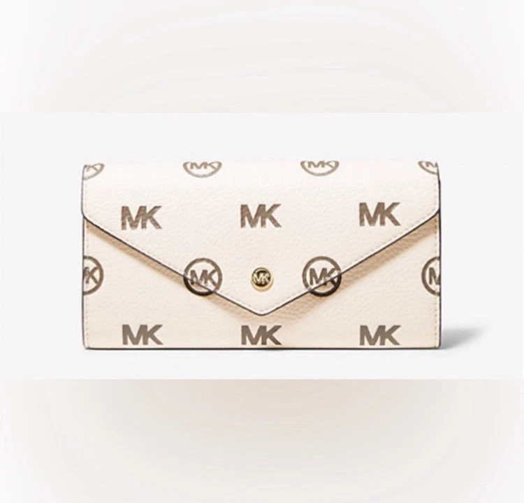 NWT Michael Kors Jet Set Travel Large Logo Debossed Envelope Wallet Retail $298 - Image 1 of 4