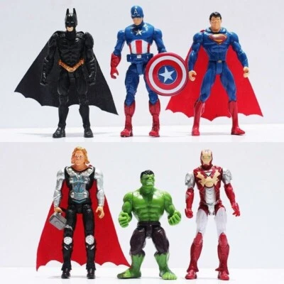 6 Stck. Marvel Avengers Superheld Figuren Spielzeug Kuchen Topper Hulk Batman Super Man