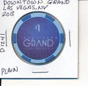 $1 CASINO CHIP -DOWNTOWN GRAND LAS VEGAS NV 2013 PLAIN #D1241 GAMING CHEQUE NICE - Picture 1 of 2