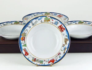 Set of 4 Soup Bowls, MINT & SUPERB! Winter Village, American Atelier, 5053 - Picture 1 of 5