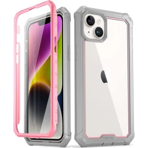 Funda para iPhone 14 Plus | Poética Resistente Transparente con Cubierta de Pantalla Incorporada Rosa - Imagen 1 de 6