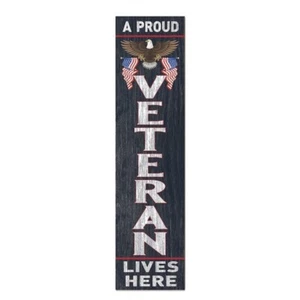 KH Sports Fan US Veteran Welcome Leaner Sign 40-in H × 8-in W Patriotic Sign NEW - Picture 1 of 3