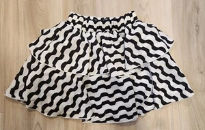 RACHEL & CHLOE Skirt Girls Size Medium (8) Black White Striped Tiered Lined - Picture 1 of 6