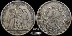 FRANCIA, Tercera República, 5 Francos 1873 A, París, ex-joyería - Imagen 1 de 6
