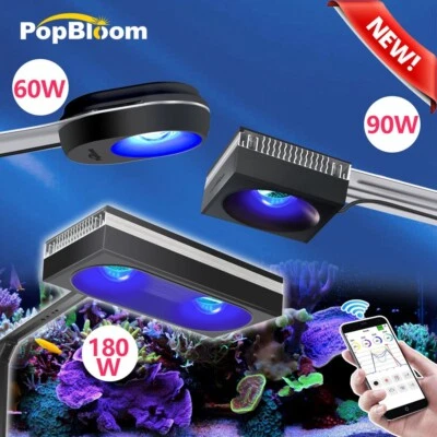 PopBloom 60W 90W 180W Aquarium marin éclairage LED récif réservoir lumière spectre complet - Photo 1/4