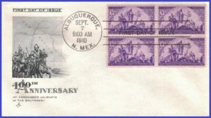 USA4 # 898 U/A ARTCRAFT 2 FDC BL4 Coronado Expedition - Picture 1 of 1