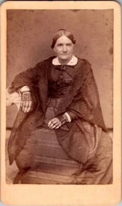 Watertown, NY, Mrs. M. Spratt, Dress, Shawl, c1860s, CDV Photo, #2742 - Picture 1 of 2