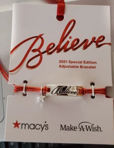 Macy's "Believe" 2021 Special Edition Adjustable Bracelet J0 - Picture 1 of 2