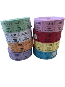 Indiana Ticket Co 1.000 Tombola Tickets Double Roll, Premium Qualität Sie wählen Farbe - Bild 1 von 5