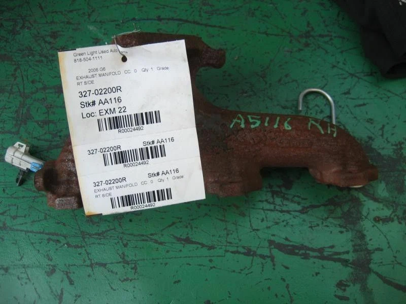 06 PONTIAC G6 R. EXHAUST MANIFOLD 3.5L REAR 24492 Foto 1 de 1
