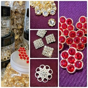 Crystal Diamante Buttons Top Quality All Styles - Picture 1 of 13